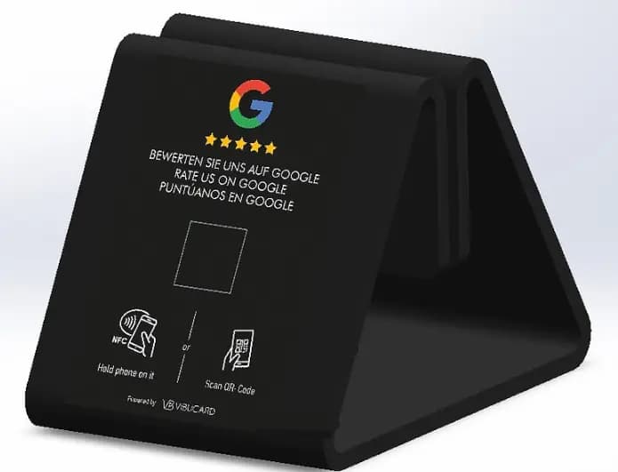 Tischaufsteller mit Kartenhalterung – Schwarz